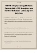 WCU Pathophysiology Midterm Exam COMPLETE Questions and Verified Solutions Latest Update This Year
