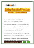 Gold Coast Real Estate 63-Hour Course &ndash; 2025&sol;2026 &vert; 200&plus; Verified Q&A &vert; FS 475&comma; Agency Law&comma; Title Transfer&comma; Leases&comma; Escrow