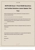 NUTR 280 Exam 1 Final EXAM Questions and Verified Solutions Latest Update This Year