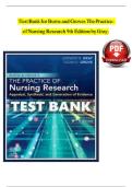 Test Bank For Burns and Grove's The Practice of Nursing Research Appraisal&comma; Synthesis&comma; and Generation of Evidence 9th Edition by Jennifer R&period; Gray&semi; Susan K&period; Grove All 1-29 Chapters Covered &comma;Latest Edition