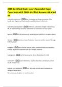 CBIS-  Certified Brain Injury Specialist Exam  Questions with 100&percnt; Verified Answers Graded  A&plus; 