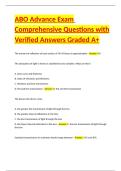 ABO Advance Exam Comprehensive Questions with Verified Answers Graded A&plus;