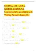 Rush NSG 531 - Exam 3 &lpar;Cardiac&comma; Inflamm&comma; GI&rpar; Comprehensive Questions with Verified Answers Graded A&plus;