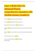 Exam 4 &lpar;RUSH NSG 531 Advanced Pharm&rpar; Comprehensive Questions with Verified Answers Graded A&plus;