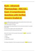 Rush - Advanced Pharmacology - NSG 531 - Exam 3 Comprehensive Questions with Verified Answers Graded A&plus;
