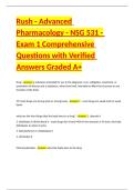 Rush - Advanced Pharmacology - NSG 531 - Exam 1 Comprehensive Questions with Verified Answers Graded A&plus;