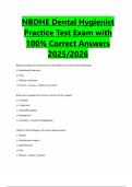 NBDHE Dental Hygienist Practice Test Exam with 100&percnt; Correct Answers 2025&sol;2026