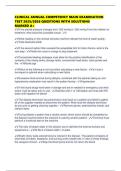CLINICAL ANNUAL COMPETENCY MAIN EXAMINATION TEST 2025&sol;2026 QUESTIONS WITH SOLUTIONS MARKED A&plus;