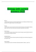 Biology with correct answers 2025