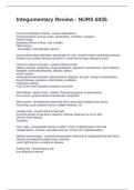 Integumentary Review - NURS 6035 Questions and Answers