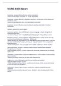 NURS 6035 Neuro Questions and Answers 100&percnt; Solved
