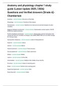 Anatomy and physiology chapter 1 study guide &lpar;Latest Update 2025 2026&rpar; Questions and Verified Answers 