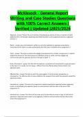 McKissock - General Report Writing and Case Studies Questions with 100&percnt; Correct Answers &vert; Verified &vert; Updated &vert;2025&sol;2026