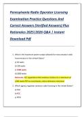 Pennsylvania Radio Operator Licensing  Examination Practice Questions And  Correct Answers &lpar;Verified Answers&rpar; Plus  Rationales 2025&vert;2026 Q&A &vert; Instant  Download Pdf 
