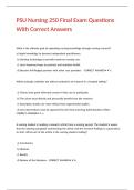 PSU Nursing 250 Final Exam Questions With Correct Answers&period;