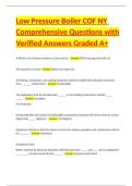 Low Pressure Boiler COF NY Comprehensive Questions with Verified Answers Graded A&plus;