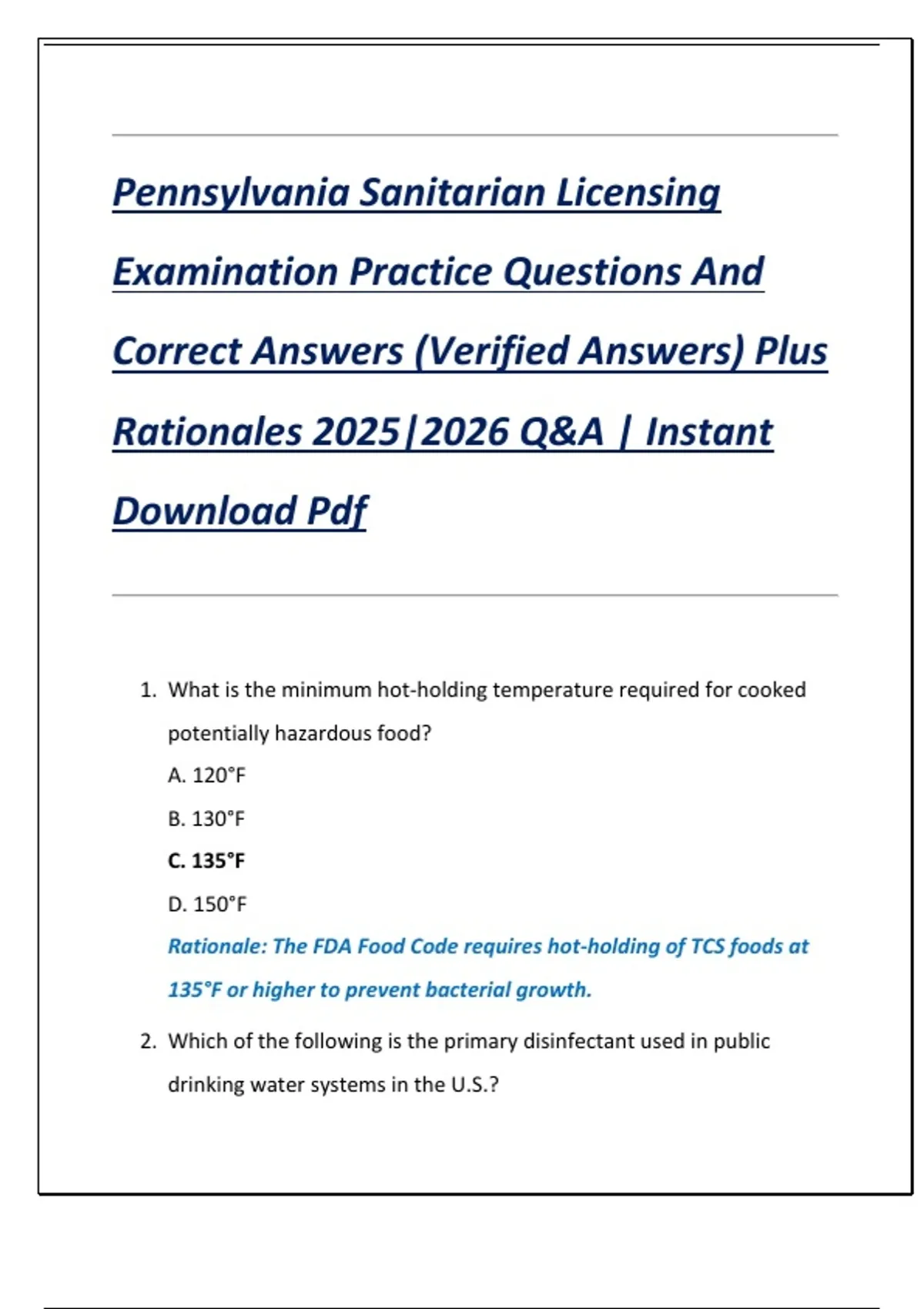 Pennsylvania Identify License Example.pdf Pennsylvania Sanitarian Licensing Examination Practice Questions And ...