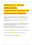 HVACR Unit 55 - Oil Fired Heating Systems Comprehensive Questions with Verified Answers Graded A&plus;
