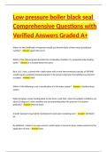 Low pressure boiler black seal Comprehensive Questions with Verified Answers Graded A&plus;