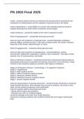 PN 2003 Final 2025 Questions with Correct Answers