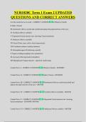 NUR1020C Term 1 Exam 2 UPDATED  QUESTIONS AND CORRECT ANSWERS