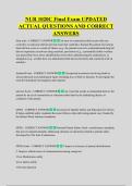 NUR 1020C Final Exam UPDATED  ACTUAL QUESTIONS AND CORRECT  ANSWERS