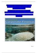 Fundamentals of Corporate Finance &ndash; 2024 Edition &lpar;ISE&rpar; by Randolph Westerfield &vert; Complete Test Bank with Verified Answers