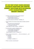 FF1 IFO TEST STUDY GUIDE 2025&sol;2026  ACCURATE QUESTIONS AND VERIFIED  CORRECT SOLUTIONS WITH RATIONALES  &vert;&vert; 100&percnt; GUARANTEED PASS  <RECENT VERSION> 