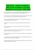 WGU D282 - Cloud Foundations - AWS Cloud Practitioner Essentials Questions and Answers 2025&sol;2026