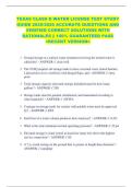 TEXAS CLASS D WATER LICENSE TEST STUDY  GUIDE 2025&sol;2026 ACCURATE QUESTIONS AND  VERIFIED CORRECT SOLUTIONS WITH  RATIONALES &vert;&vert; 100&percnt; GUARANTEED PASS  <RECENT VERSION> 