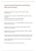 Terminix Licensed Technician Test Questions With Correct Answers 