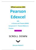 Official summer 2025 Pearson Edexcel GCE In Drama and Theatre &lpar;9DR0&rpar; Component 3 &ndash; Theatre Makers in Practice Mark Scheme