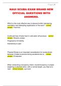 NAUI SCUBA EXAM BRAND NEW  OFFICIAL QUESTIONS WITH  ANSWERS&period;