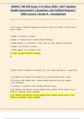 NR302 &sol; NR 302 Exam 2 V2 &lpar;New 2026 &sol; 2027 Update&rpar; Health Assessment I &vert; Questions and Verified Answers &vert; 100&percnt; Correct &vert; Grade A - Chamberlain