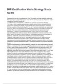 DMI Certification Media Strategy Study Guide 2026&sol;2027 Questions And Correct  Detailed  Answers With Rationales 