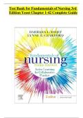 Test Bank Fundamentals of Nursing&comma; 3rd Edition by Barbara L Yoost Complete guide Chapter 1- 42&vert; Test Bank 100&percnt; Veri&filig;ed Answers PDF