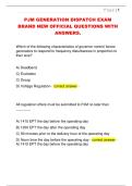 PJM GENERATION DISPATCH EXAM  BRAND NEW OFFICIAL QUESTIONS WITH  ANSWERS&period; 