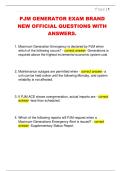 PJM GENERATOR EXAM BRAND  NEW OFFICIAL QUESTIONS WITH  ANSWERS&period;
