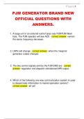 PJM GENERATOR BRAND NEW  OFFICIAL QUESTIONS WITH  ANSWERS&period; 