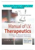 Phillips&rsquo;s Manual of I&period;V&period; Therapeutics&colon; Evidence-Based Practice for Infusion Therapy &ndash; Complete Test Bank &lpar;7th Edition&comma; Lisa Gorski&rpar;