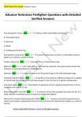 Advance Technician Firefighter Questions with Detailed  Verified Answers 