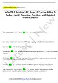 AGACNP-1 Sessions 1&2&colon; Scope of Practice&comma; Billing &  Coding&comma; Health Promotion Questions with Detailed  Verified Answers