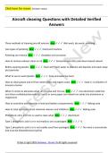 Aircraft cleaning Questions with Detailed Verified  Answers