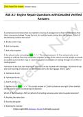 ASE A1- Engine Repair Questions with Detailed Verified  Answers