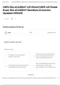 USPS SSA ACADEMY 421 EXAM&sol;USPS 421 Postal Exam SSA ACADEMY Questions & Answers Updated UPDATE