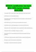 MPOETC Certification Test Exam With 100&percnt; Correct Answers 2025&sol;2026
