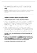 NUR 3000&colon; Professional Nursing Practice & Leadership Study Guide