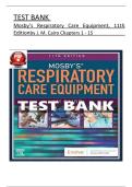 Full Test Bank &ndash; Mosby&rsquo;s Respiratory Care Equipment&comma; 11th Edition&comma; Chapters 1&ndash;15