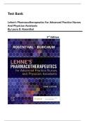 Test Bank For Lehne's Pharmacotherapeutics for Advanced Practice Nurses and Physician Assistants 3rd Edition&comma; by Laura D&period; Rosenthal&comma; Verified Chapters&vert;&vert; Newest Version 2026