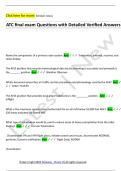 ATC final exam Questions with Detailed Verified Answers
